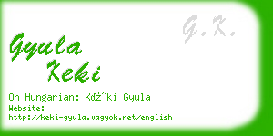 gyula keki business card